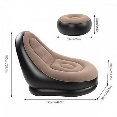 KA-SF500 Poltrona alongada com puff inflável com bomba de ar