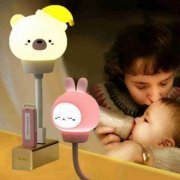 Kapbom luminária infantil bichinhos USB RGB com contro 