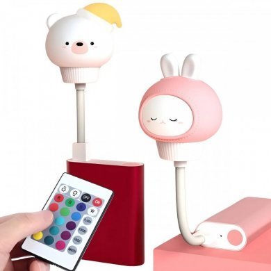 Kapbom luminária infantil bichinhos USB RGB com controle