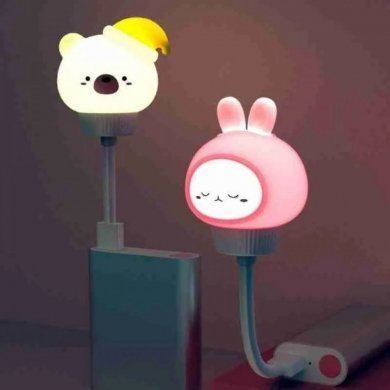 Kapbom luminária infantil bichinhos USB RGB com controle