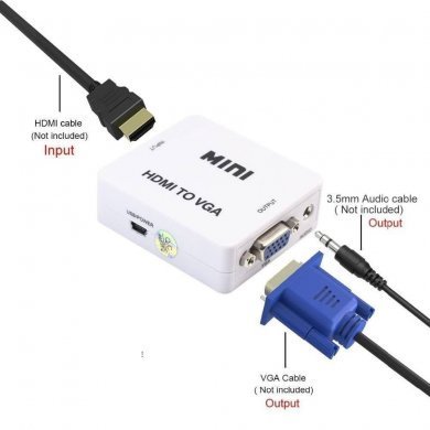 KAP-V095 Adaptador Conversor HDMI para VGA femea