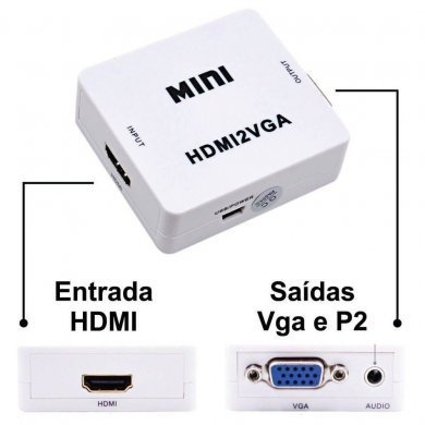 Adaptador Conversor HDMI para VGA femea