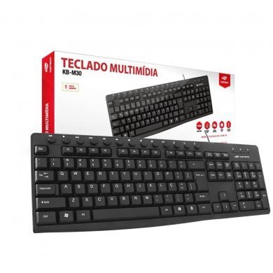 C3 Tech Teclado Multimídia KB-M30BK USB Preto