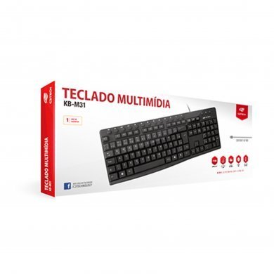 C3 Tech Teclado KB-M31BK USB ABNT2 Preto