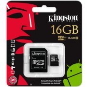 Cartão de Memória Kingston MicroSD 16GB Classe 10 UHS-I - Acompanha Adaptador SD