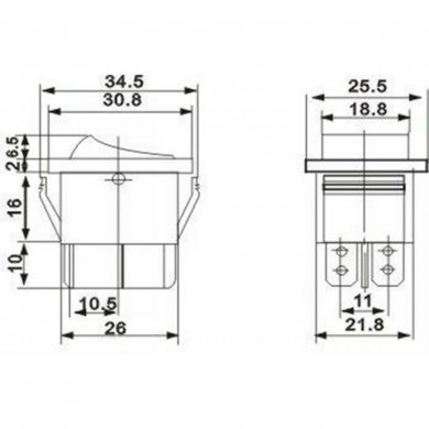 Chave gangorra 4T 6A 250V / 10A 125V (Kit 4x)