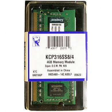 Kingston Memoria 4GB DDR3 1600MHz SODIMM 1.5V