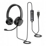 Kross headset call center on ear USB preto Microfone com cancelamento de ruído