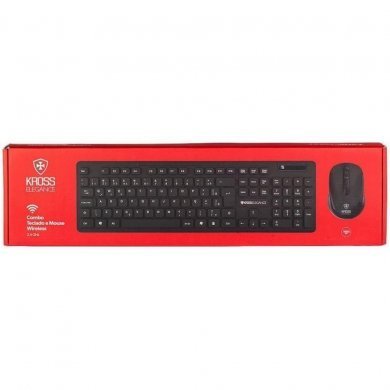 Kross Kit Teclado e Mouse Sem Fio Anatômico ABNT2