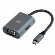 Kross adaptador USB-C 2x1 HDMI/VGA 4K 30Hz 