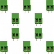 Borne KRE 2 vias plástico verde 14mm (Kit 10x) Kit com 10 unidades