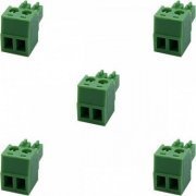 Borne plug KRE 2 vias fêmea verde (Kit 5x unidades) 