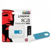 Pen Drive Kingston DataTraveler 109 8GB Interface USB 2.0, basta conecta-lo ao computador, sem tampa, cor Azul