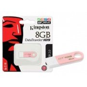 Pen drive Kingston 8GB DataTraveler 109 Cor Rosa, conexão USB 2.0 , conveniente compacto, de design artistico,