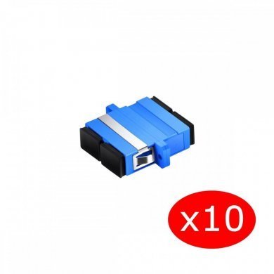 Kit 10 Acopladores Monomodo SC/PC Duplex Femea
