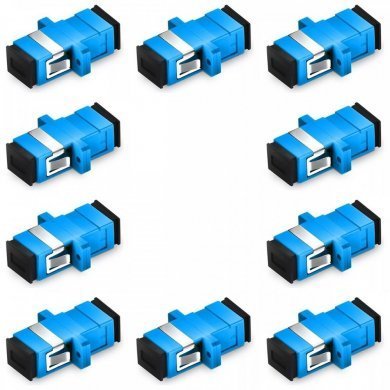 Kit 10 Acopladores Monomodo SC/PC Simplex Femea