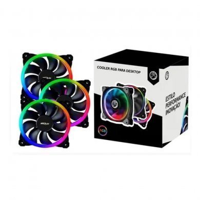 KIT-BPC-KDL12-RGB Kit 3x Coolers 120mm ARGB com Controladora
