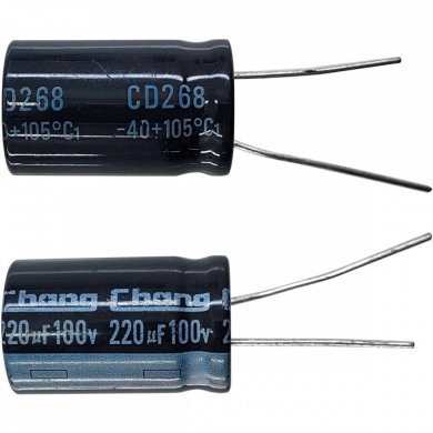 KM2A2211625MA Kit 50x capacitor eletrolitico 220uf 100V 16x25mm