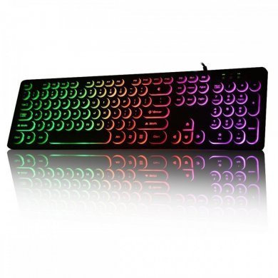 Knup teclado gamer retroiluminado RGB com fio USB