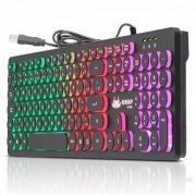 Knup teclado gamer retroiluminado RGB com fio USB Teclas chocolate, cabo 1.5 metros