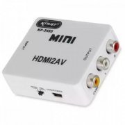 Knup Mini adaptador HDMI para AV RCA Suporte NTSC e PAL