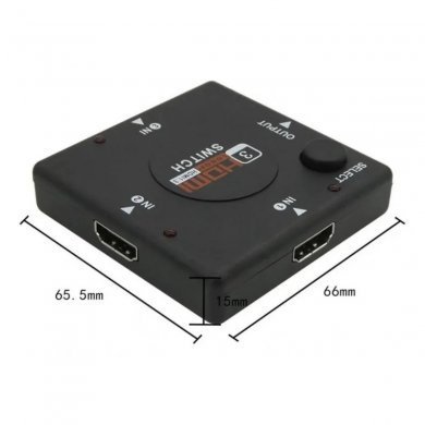 KP-3456 KNup switch HDMI FullHD com 3x entradas e 1x saída