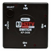 KNup switch HDMI FullHD com 3x entradas e 1x saída com botão seletor de canal