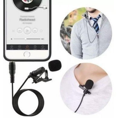 KNUP Mini Microfone de Lapela Profissional 900mm