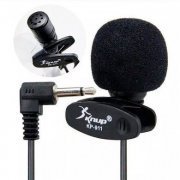 KNUP Mini Microfone de Lapela Profissional 900mm Conector Mini Plug P2 de 3.5mm
