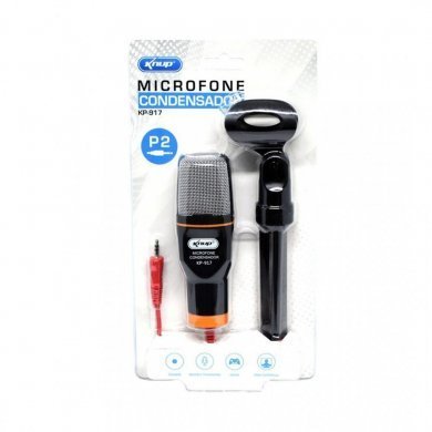Knup Microfone Condensador de Mesa com Tripé P2
