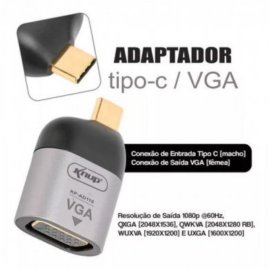 KP-AD116 Knup adaptador USB-C para VGA