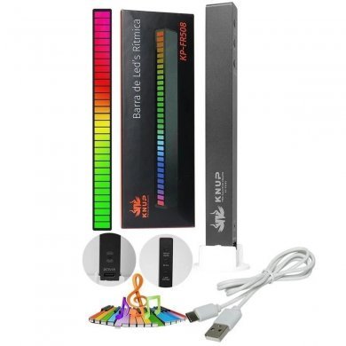 KP-FR508 Knup barra de LED ritmica 18 modos de cor ajustável USB