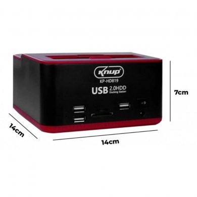 KP-HD819 Knup DockStation para 2 HD/SSD SATA 2.5/3.5 USB 2.0