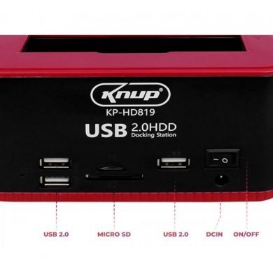 KP-HD819 Knup DockStation para 2 HD/SSD SATA 2.5/3.5 USB 2.0