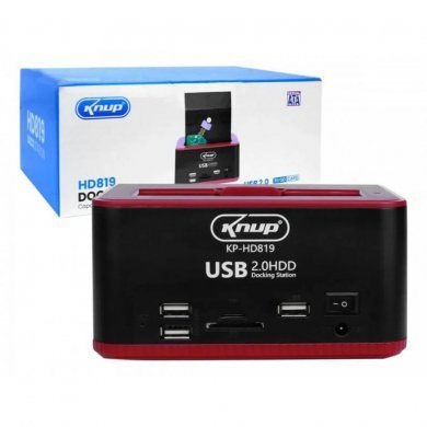 KP-HD819 Knup DockStation para 2 HD/SSD SATA 2.5/3.5 USB 2.0