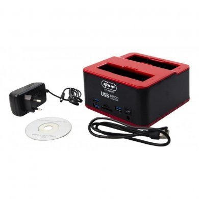 Knup DockStation para 2 HD/SSD SATA 2.5/3.5 USB 3.0