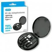 Knup kit adaptadores USB-C USB-A Micro-USB Lightning chave abertura chip smartphone