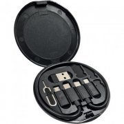 Knup kit adaptadores USB-C USB-A Micro-USB Lightning chave abertura chip smartphone