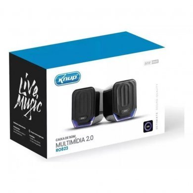 KP-RO823 Knup Caixa de Som Multimidia 12W LED Azul P2