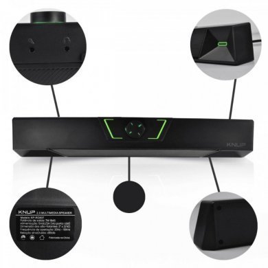 KP-RO837 Horus soundbar 7W com LED para Notebook e PC