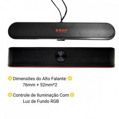 KP-RO841 Knup Soundbar RO841 com Subwoofer 15W LED RGB