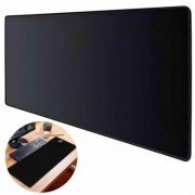 Mousepad gamer 800x400 preto com borda costurada emborrachado
