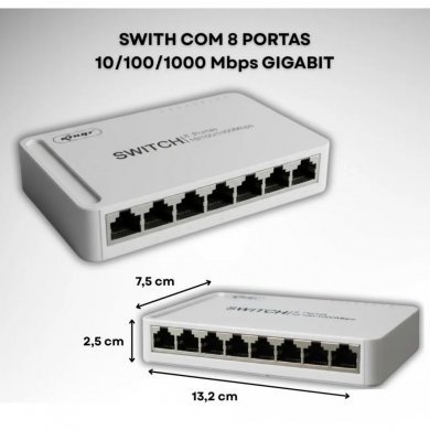 KP-SW106 Knup switch FULL Gigabit 8x RJ45 10/100/1000Mbps