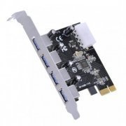 Knup Placa PCIe x1 4 Portas USB 3.0 5Gbps Plug and Play (Espelho Alto)