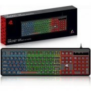 Knup teclado gamer TE130 Madset retroiluminado RGB ABNT2, cabo 1.5m, Digitação suave e silenciosa Ótimo para s