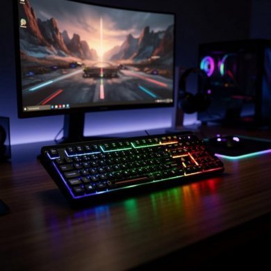 Knup teclado gamer TE130 Madset retroiluminado RGB