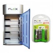 Flex Kit Carregador de bateria com 2 Pilhas C 1.2V 4500mAh compatível com baterias AA/AAA/C/D/9V NI-MH/NI-CD