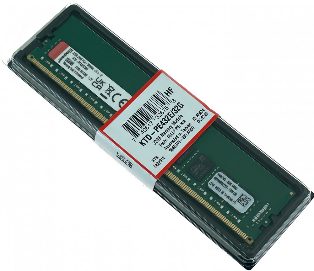 KTD-PE432E/32G Kingston Memória 32GB DDR4 3200MHz ECC Unbuffered