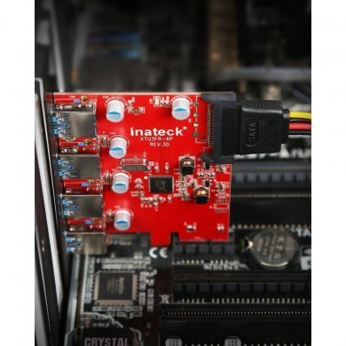 KTU3FR-4P Inateck Placa USB 3.0 4 portas 5Gbps PCIe 2.0 x1