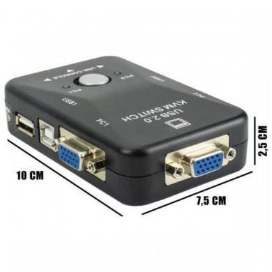 Switch KVM USB VGA 2 Portas sem cabos